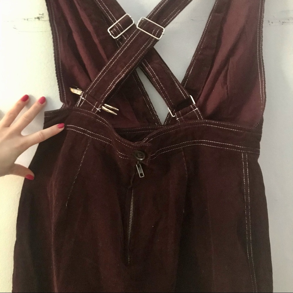**SOLD** Vintage burgundy wide-leg overalls - Picture 3 of 5
